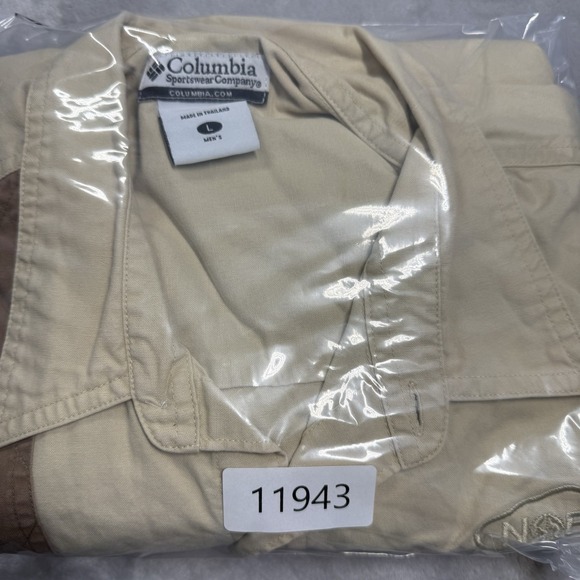 Vintage Columbia Button Up Hunting Shooting Heavy Duty Shirt Tan Large - Picture 9 of 9